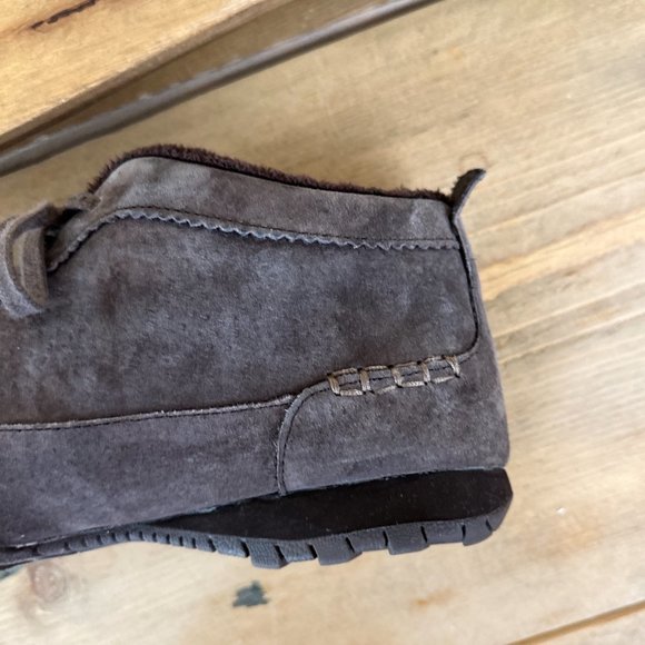 Skechers Women's Bikers-Lineage-Moc-Toe Lace-up Chukka Boot Brown Sz‎ 9 Suede - Picture 5 of 8